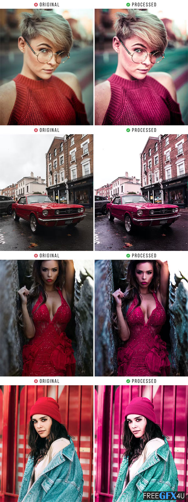 Red Portrait Effect Tones Action & Lightroom Preset Red Portrait Effect Tones Action & Preset