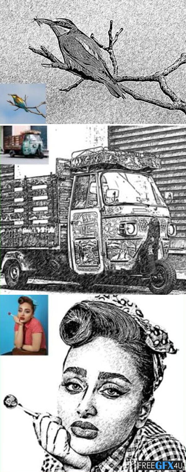 Stencil Art Sketch Photoshop Actions Stencil Art Sketch Actions