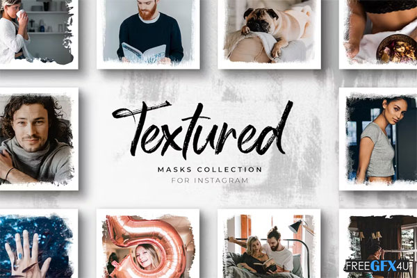 Textured Instagram Masks Collection PSD Textured Instagram Masks Collection