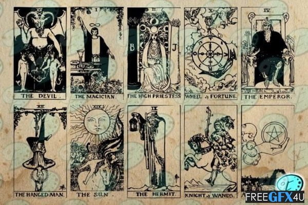 Vintage Tarot Card SVG and PNG Overlays Vintage Tarot Card PNG Overlays