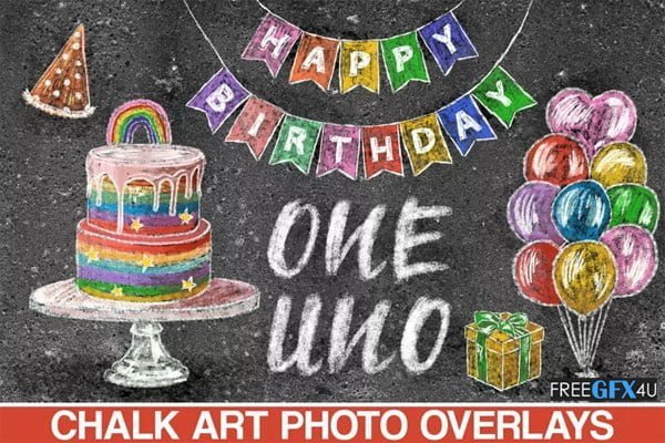 Birthday Chalk Art Photoshop Overlays Birthday Chalk Art Overlays