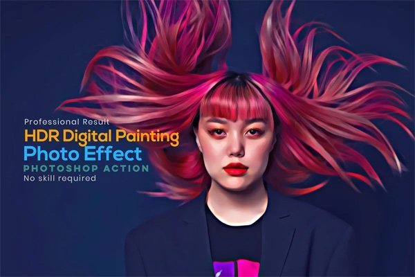 HDR Digital Painting Photo Effect HDR Digital Painting Photo Effect