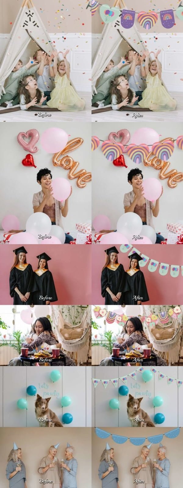 100 Party Bunting Flags Photo Overlays 100 Party Bunting Flags Photo Overlays