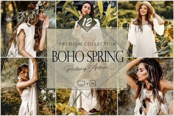 12 Photoshop Actions Boho Spring 12 Photoshop Actions Boho Spring