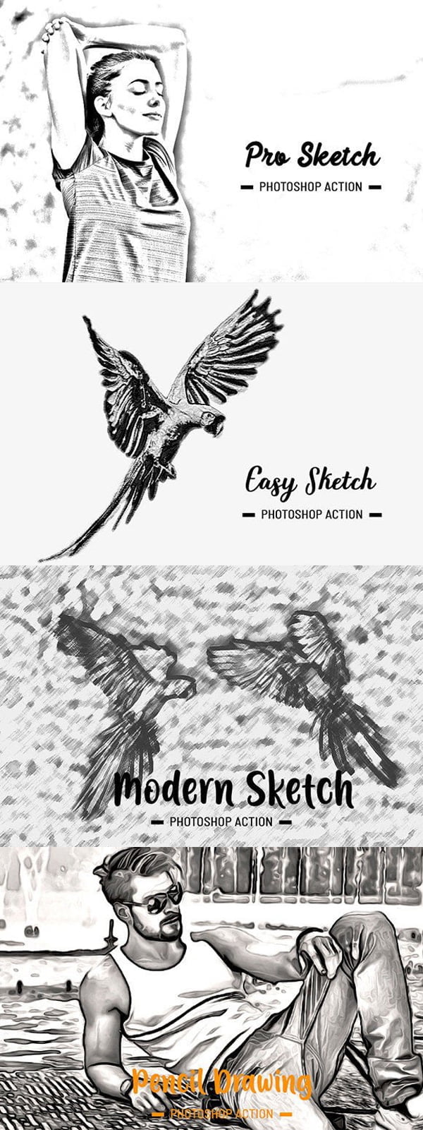 31 Trendy Sketch Photoshop Actions