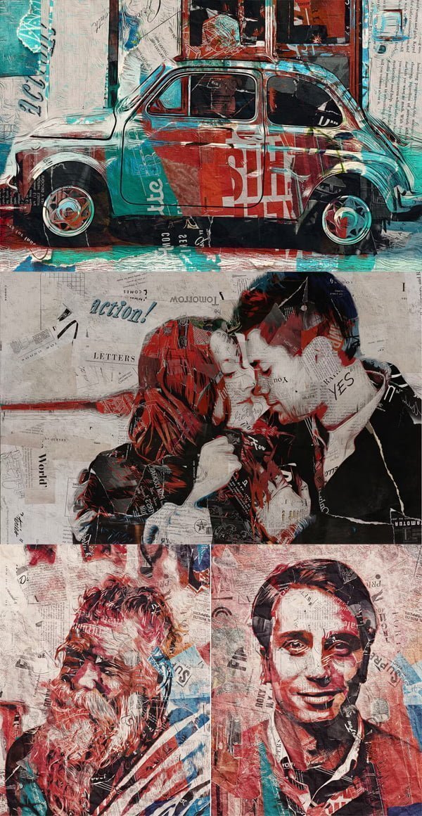 Art Effect of a Newspaper Collage