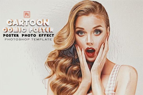 Template For Cartoon Comic Poster With Photo Effects Template For Cartoon Comic Poster With Photo Effects