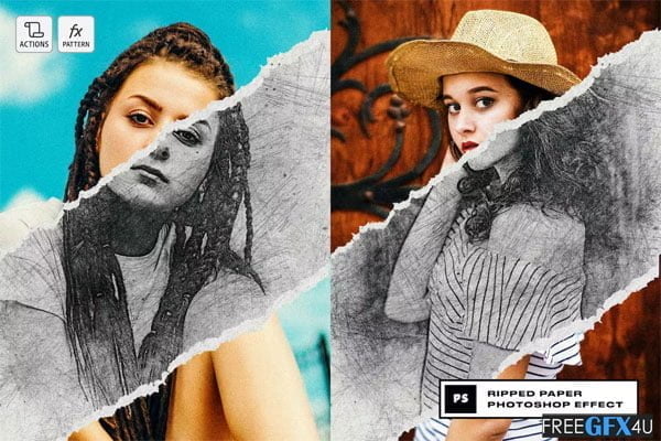 Torn Paper Photoshop Effect