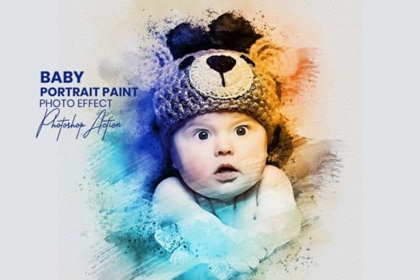 Baby Portrait Paint Photo Effect