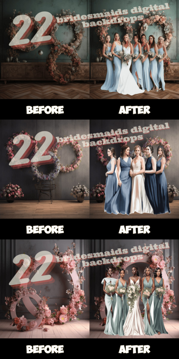 Bridesmaids Digital Backdrops