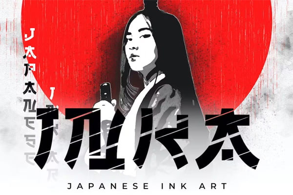 Inka Japanese Ink Art Photoshop Action Inka Japanese Ink Art Photoshop Action