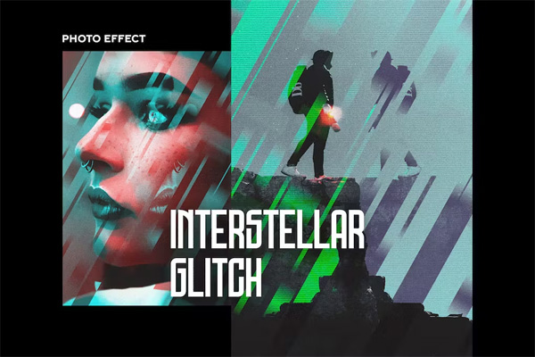 Interstellar Glitch Poster Photo Effect Interstellar Glitch Poster Photo Effect