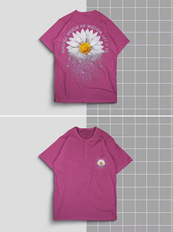Feminine T-Shirt Mockup With Buttons Feminine T-Shirt Mockup With Buttons