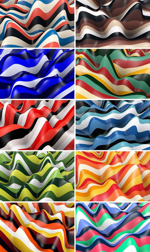 10 Colorful 3D Striped Wave Backgrounds Pack 10 Colorful 3D Striped Wave Backgrounds Pack