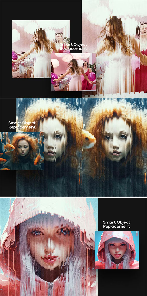 Square Photo Effect and Fractal Mirror Poster