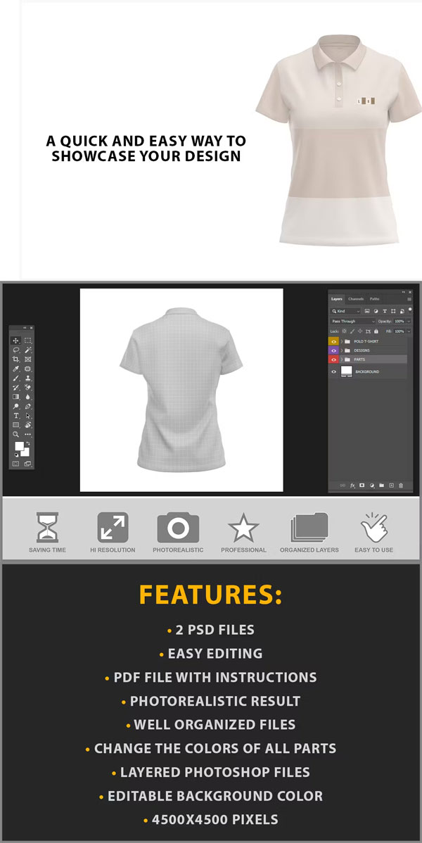 Women’s Polo Shirt Mockup 2 PSD Women’s Polo Shirt Mockup 2 PSD
