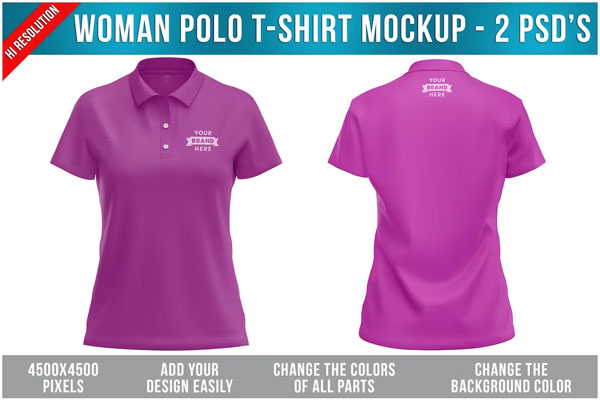 Women’s Polo Shirt Mockup 2 PSD Women’s Polo Shirt Mockup 2 PSD