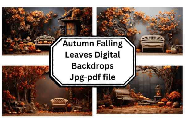 Autumn Falling Leaves Digital Backdrops Autumn Falling Leaves Digital Backdrops