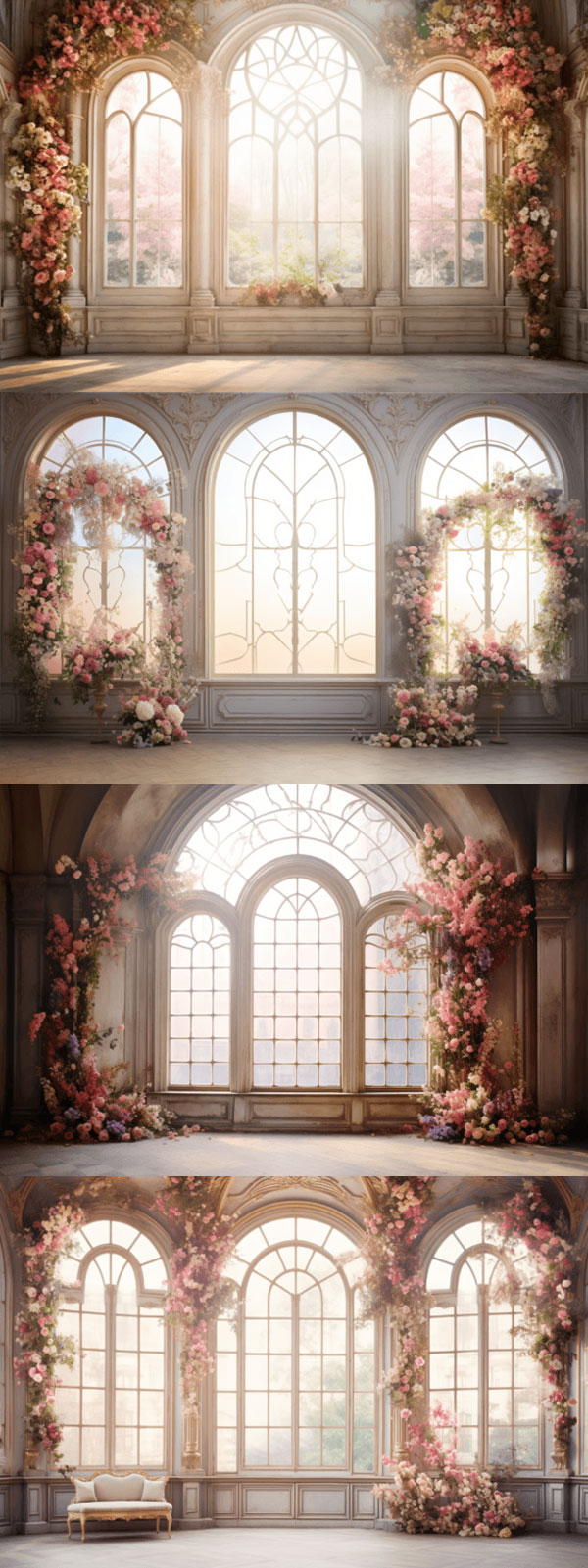 Floral Windows Studio Backdrop Overlays Floral Windows Studio Backdrop Overlays