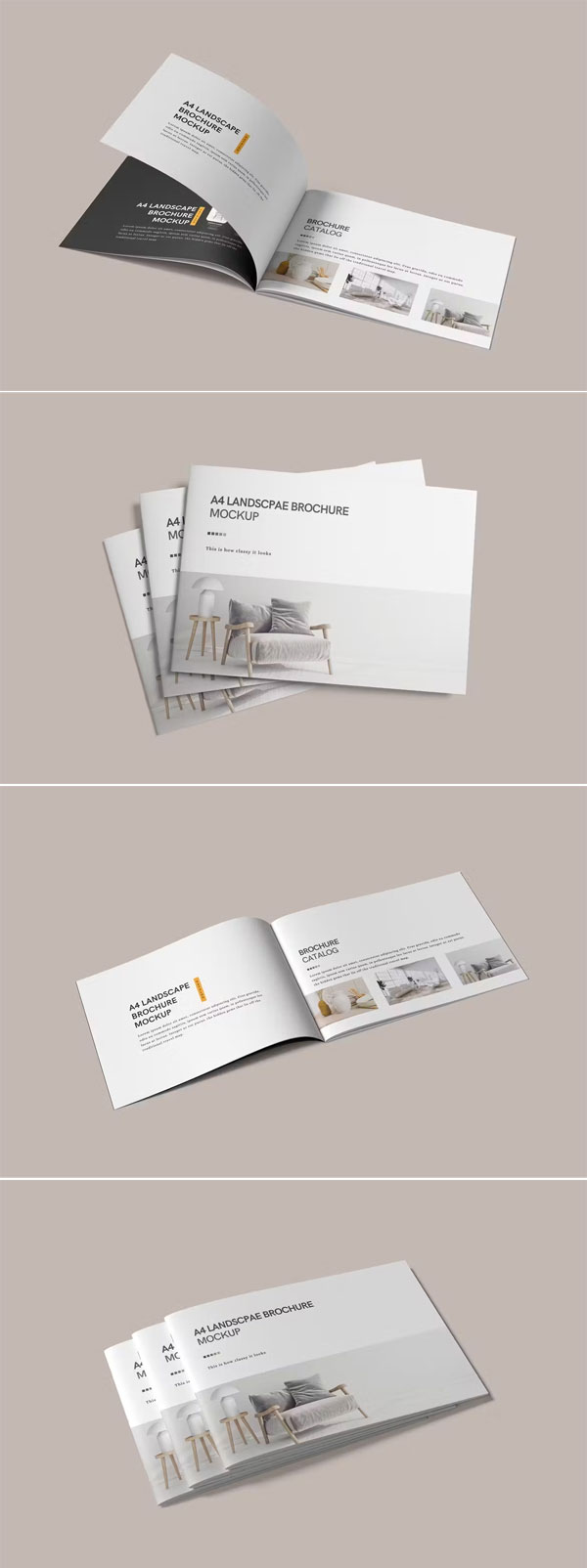 Landscape Brochure and Catalog Mockups