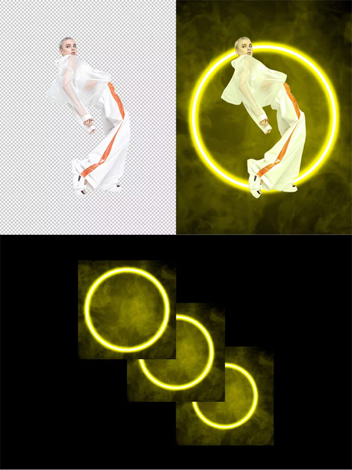 Neon Circles Photo Effect
