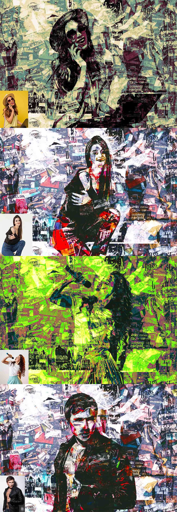 Paper Collage Art Photoshop Action Paper Collage Art Photoshop Action