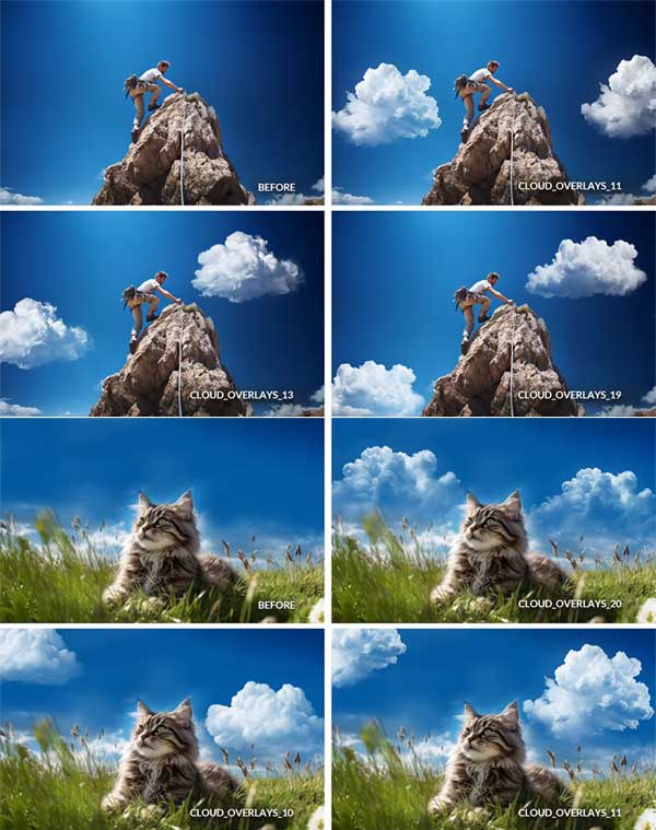 20 Realistic Cloud Overlays in PNG and JPG Format