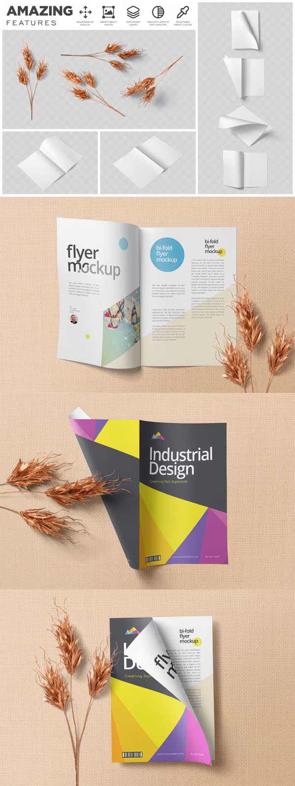 A4 Bifold Landscape Brochure Mockups A4 Bifold Landscape Brochure Mockups