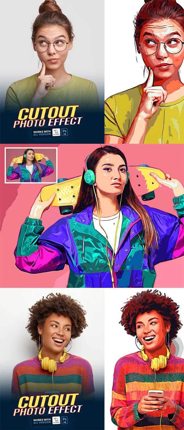 Color Cutout Photo Effect