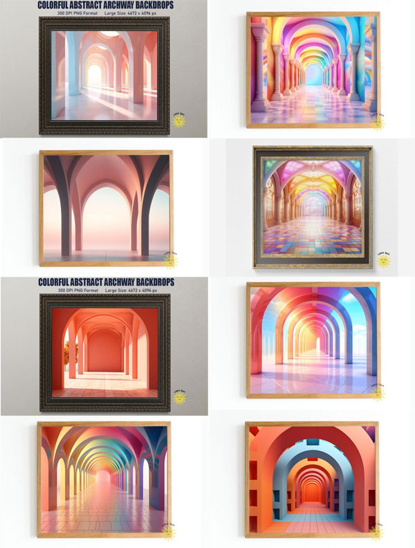 Colorful Abstract Archway Backdrops Colorful Abstract Archway Backdrops