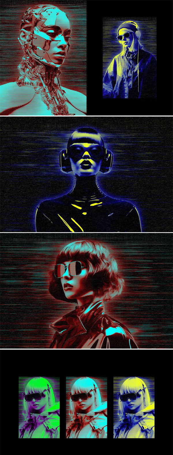 Cyber ​​Hologram Photo Effect