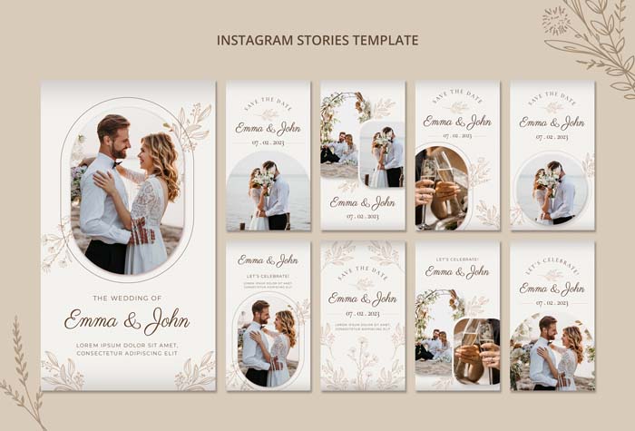 Floral Wedding Instagram Stories Collection Floral Wedding Instagram Stories Collection