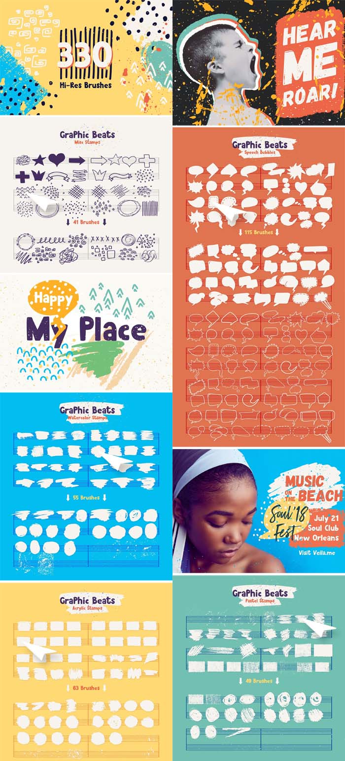 Graphic Beats: 330 Brushes For Photoshop