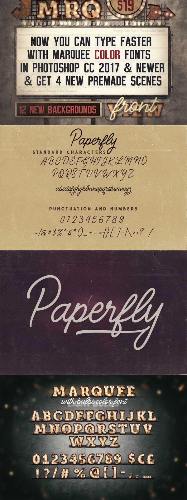 Marquee Front View Color Fonts