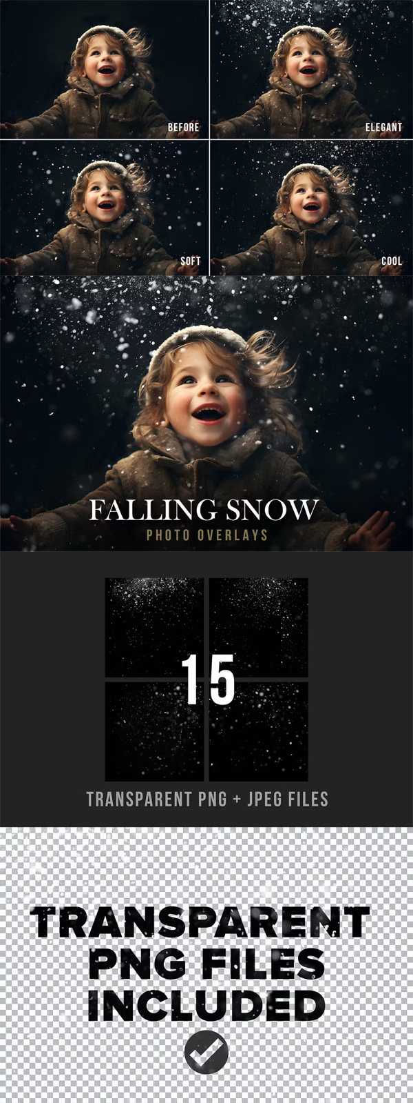 Photo Realistic Falling Snow Overlay PNG