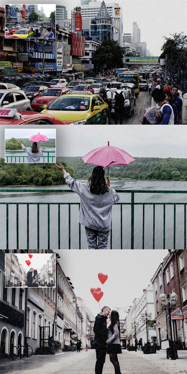 Real Rain Effect Photoshop Actions Real Rain Effect Photoshop Actions