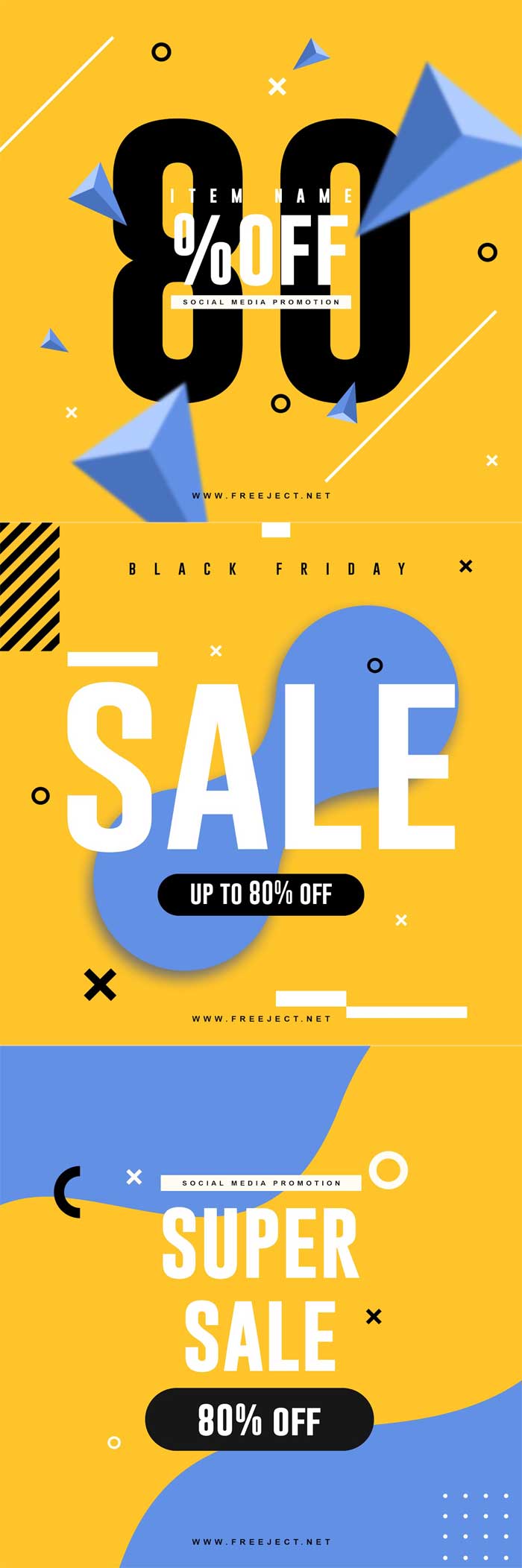 3 Yellow Minimal Sale Promotion Social Media Templates 3 Yellow Minimal Sale Promotion Social Media Templates