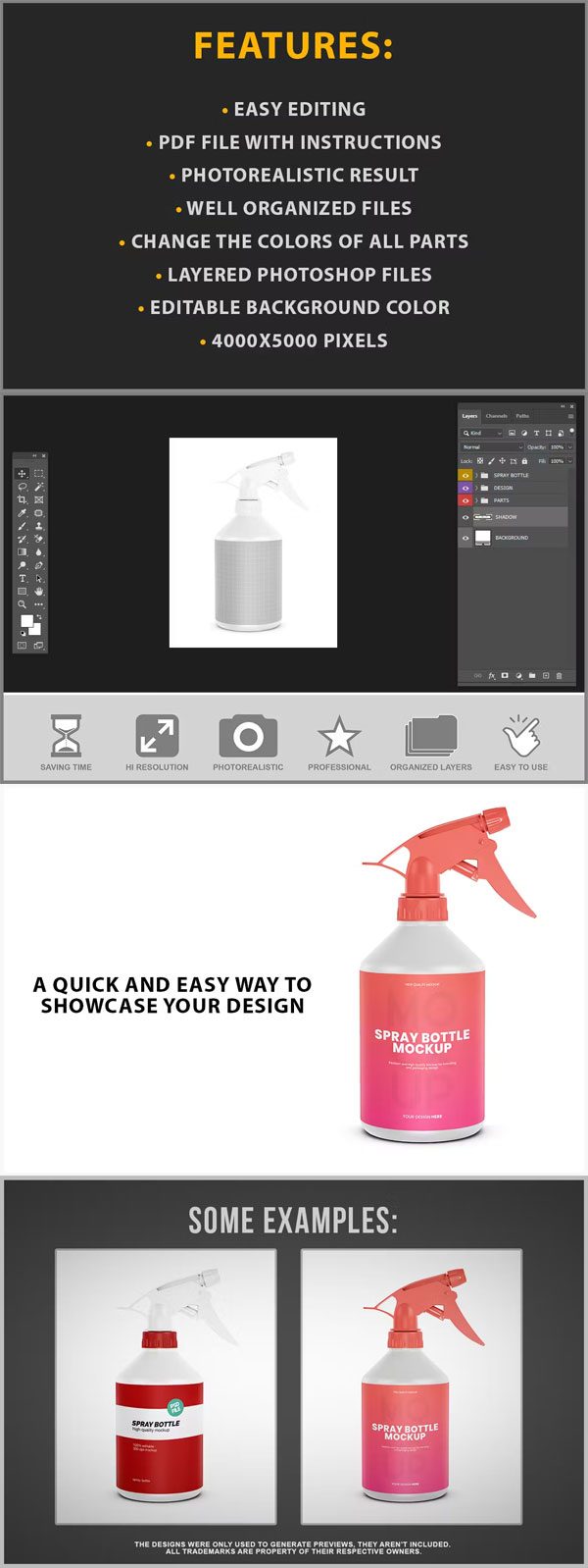 Plastic Spray Bottle Mockup Plastic Spray Bottle Mockup