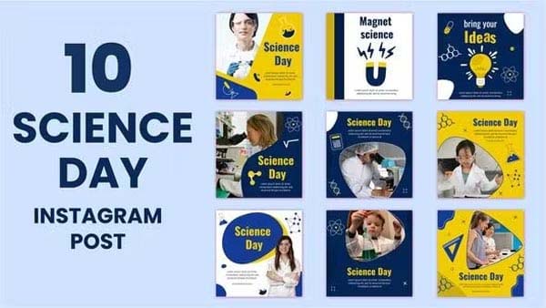 10 Science Day Instagram Post Video Template