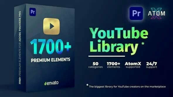 1700+ Premium YouTube Elements, Transitions Pack