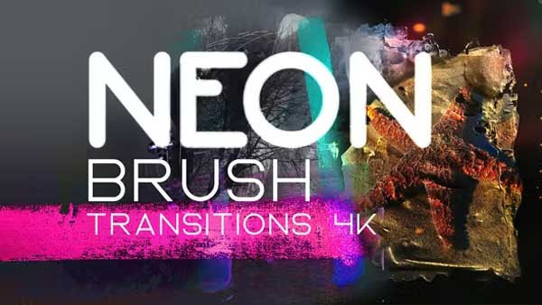 Neon Brush Transitions 4K For AE